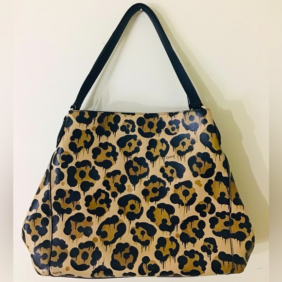 Coach Leopard Print Edie Shoulder Bag - Picture 3 of 15